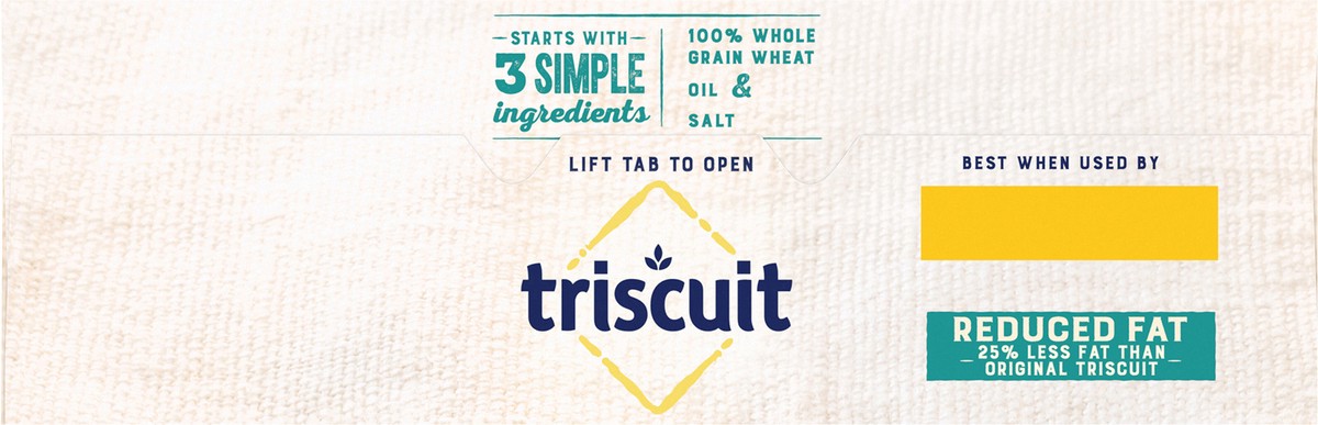 slide 9 of 9, Triscuit Reduced Fat Whole Grain Wheat Crackers, Vegan Crackers, Family Size, 11.5 oz, 11.5 oz