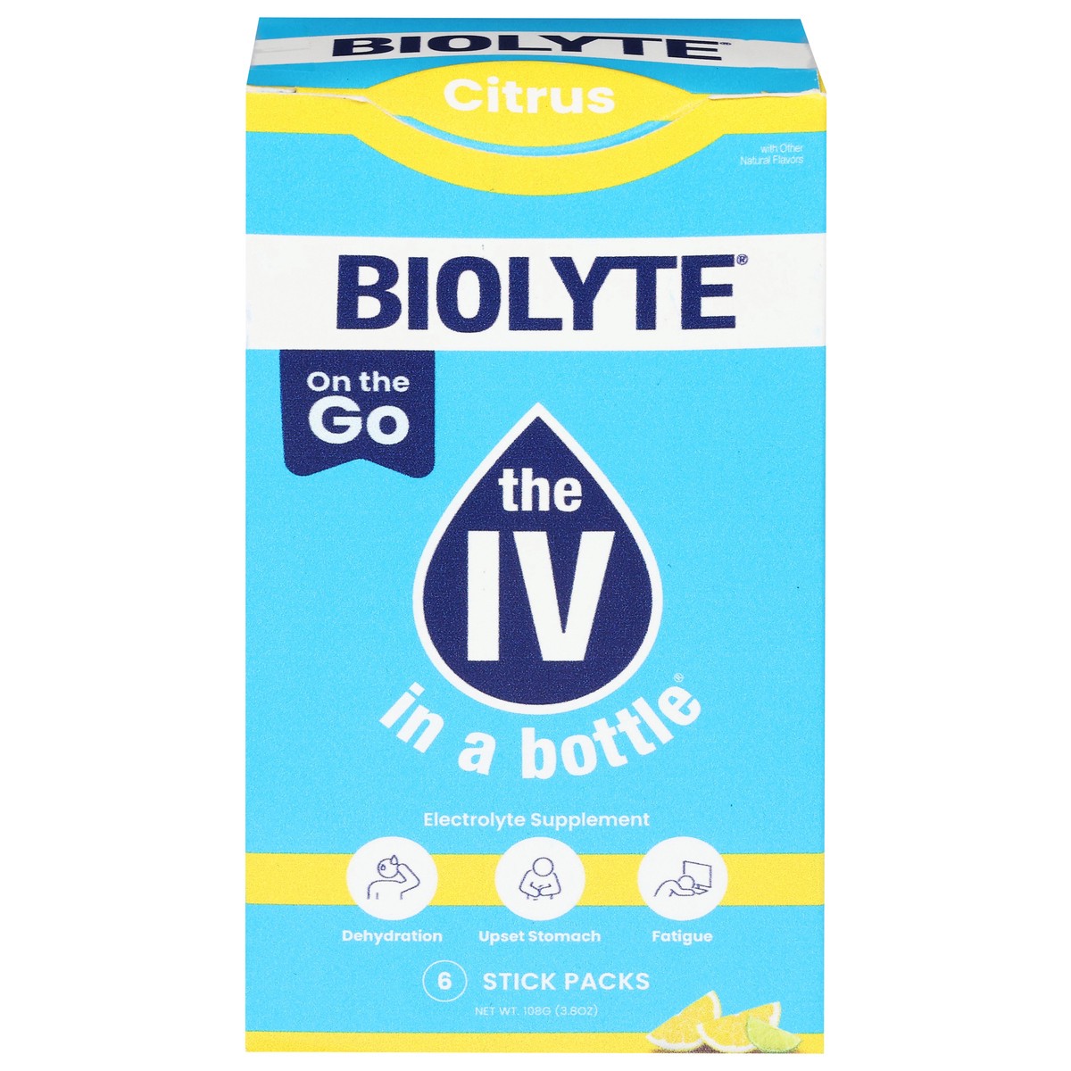 slide 1 of 16, Biolyte Citrus 6Ct Powder Sticks, 6 ct