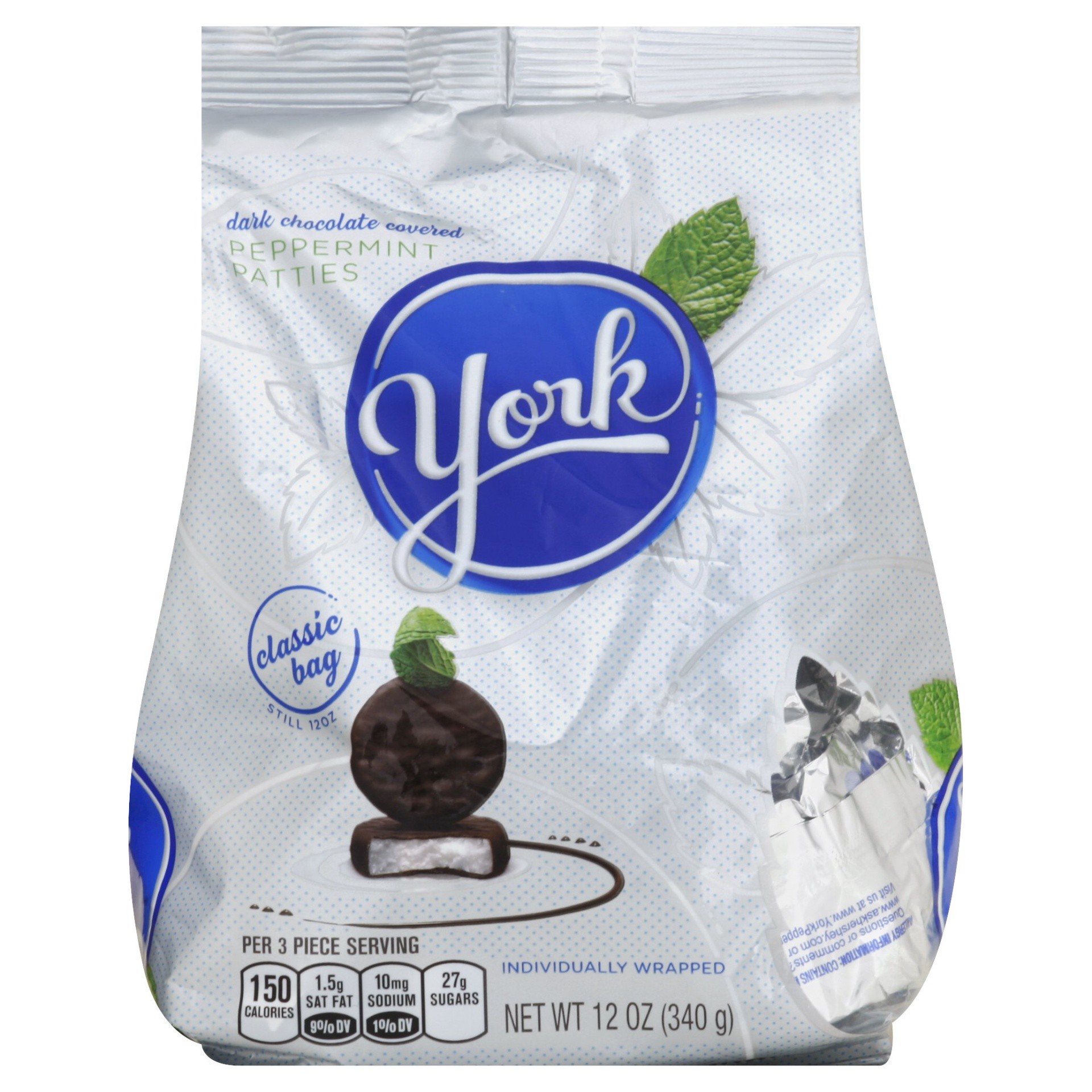 slide 1 of 7, York Dark Chocolate Peppermint Patties Classic Bag, 12 oz
