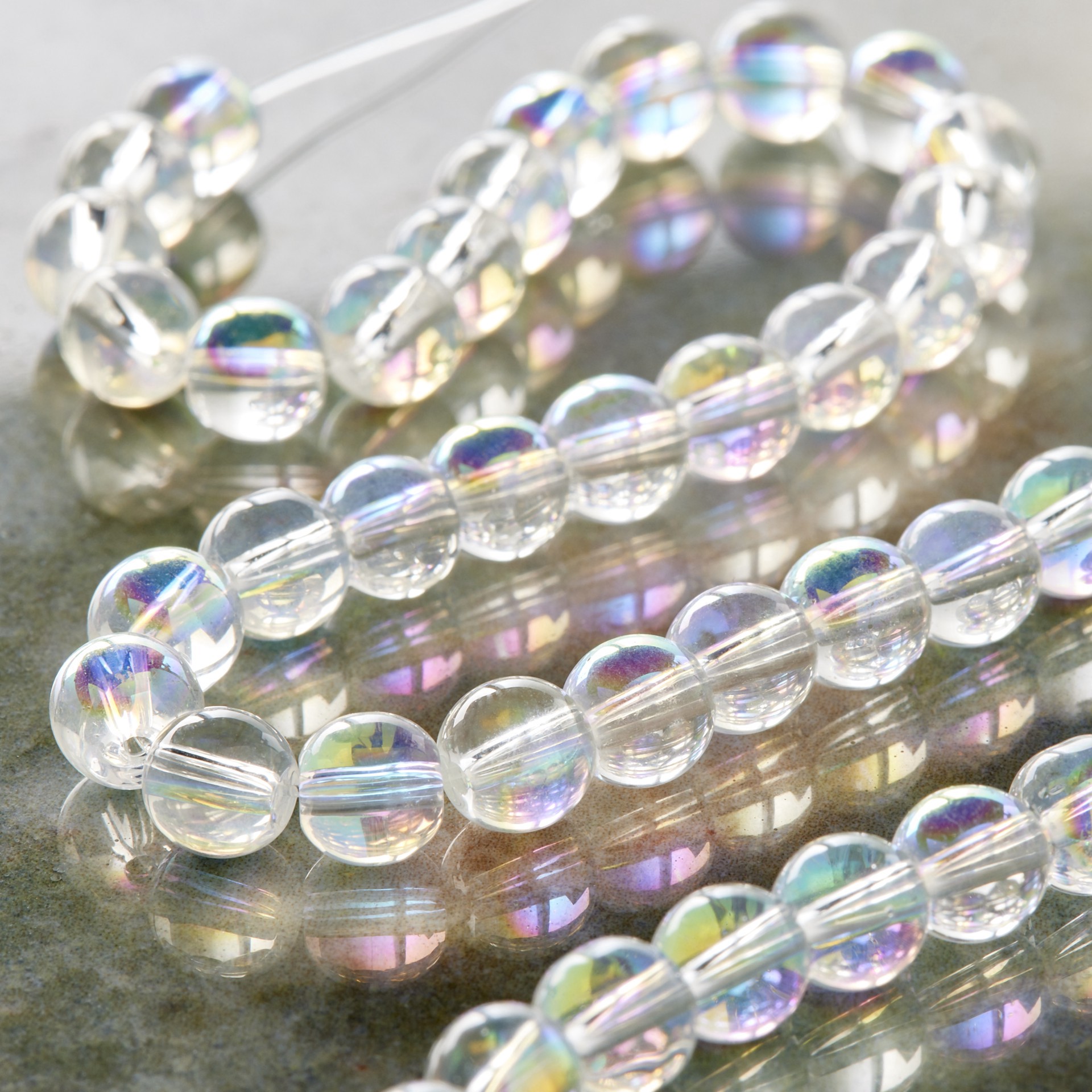 slide 2 of 3, Crystal Glass Round Beads, 6mm By Bead Landing, 6 mm