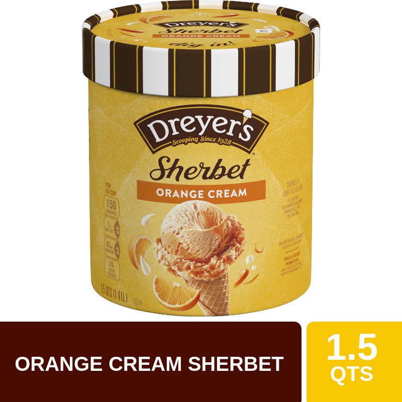 slide 2 of 5, Edy's Edy's/Dreyer'S Orange Cream Sherbet, 1.5 Qt, 1.5 qt