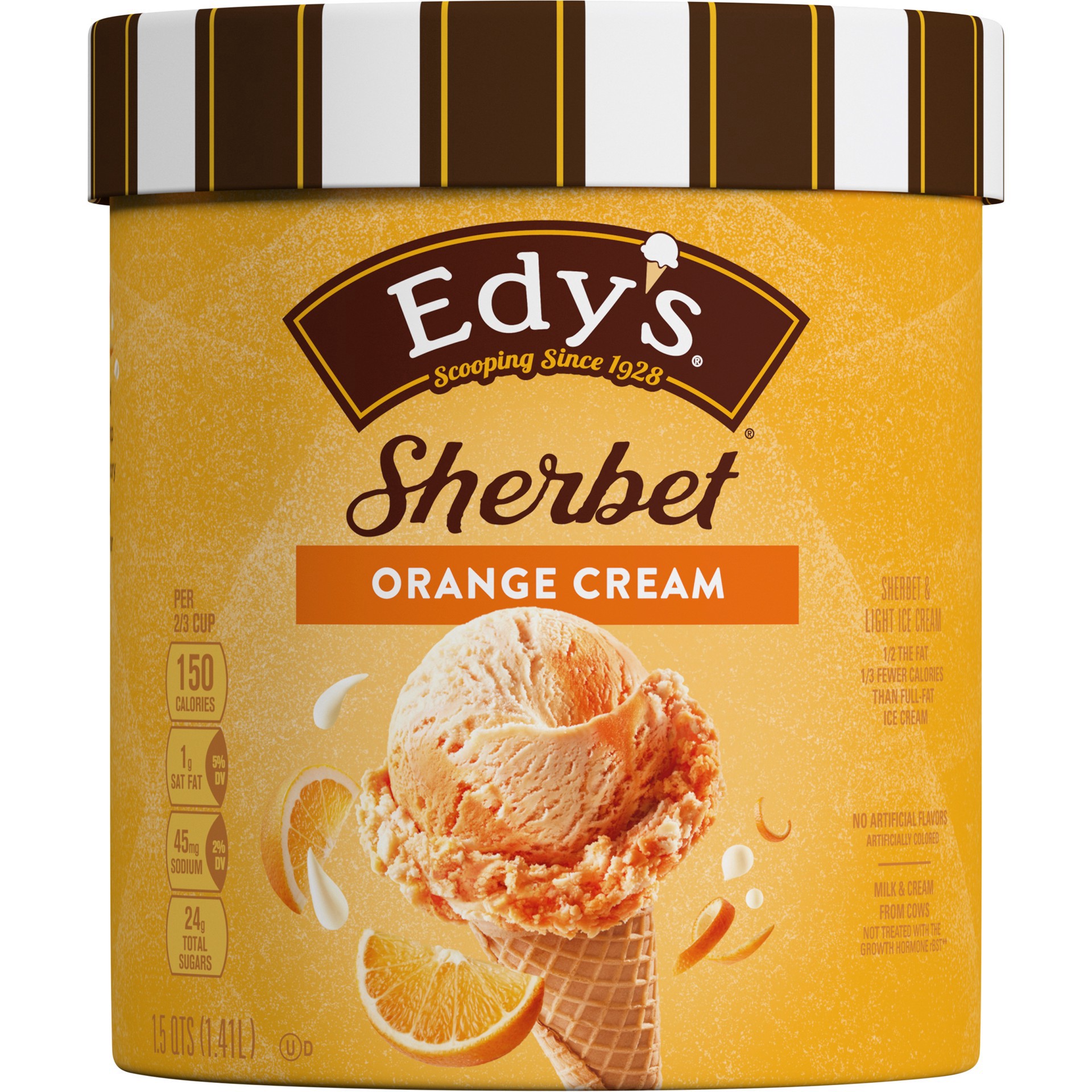 slide 1 of 5, Edy's Edy's/Dreyer'S Orange Cream Sherbet, 1.5 Qt, 1.5 qt