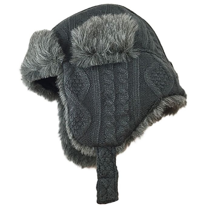 slide 1 of 3, Toby Fairy Toddler Fisherman Cable Knit Trapper Hat - Grey, 1 ct