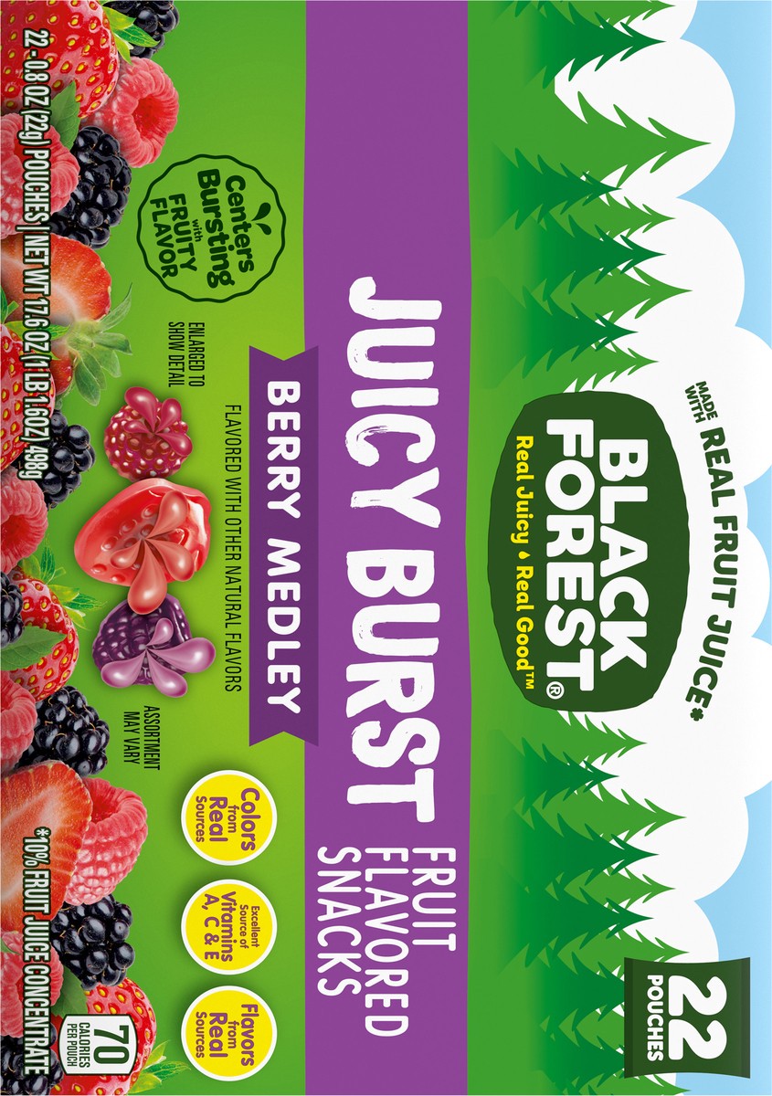 slide 4 of 16, Black Forest Juicy Burst Berry Medley Fruit Flavored Snacks 22 - 0.8 oz Pouches, 22 ct