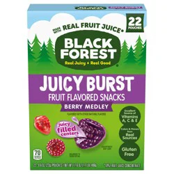 Black Forest Juicy Burst Berry Medley Fruit Flavored Snacks 22 - 0.8 oz Pouches