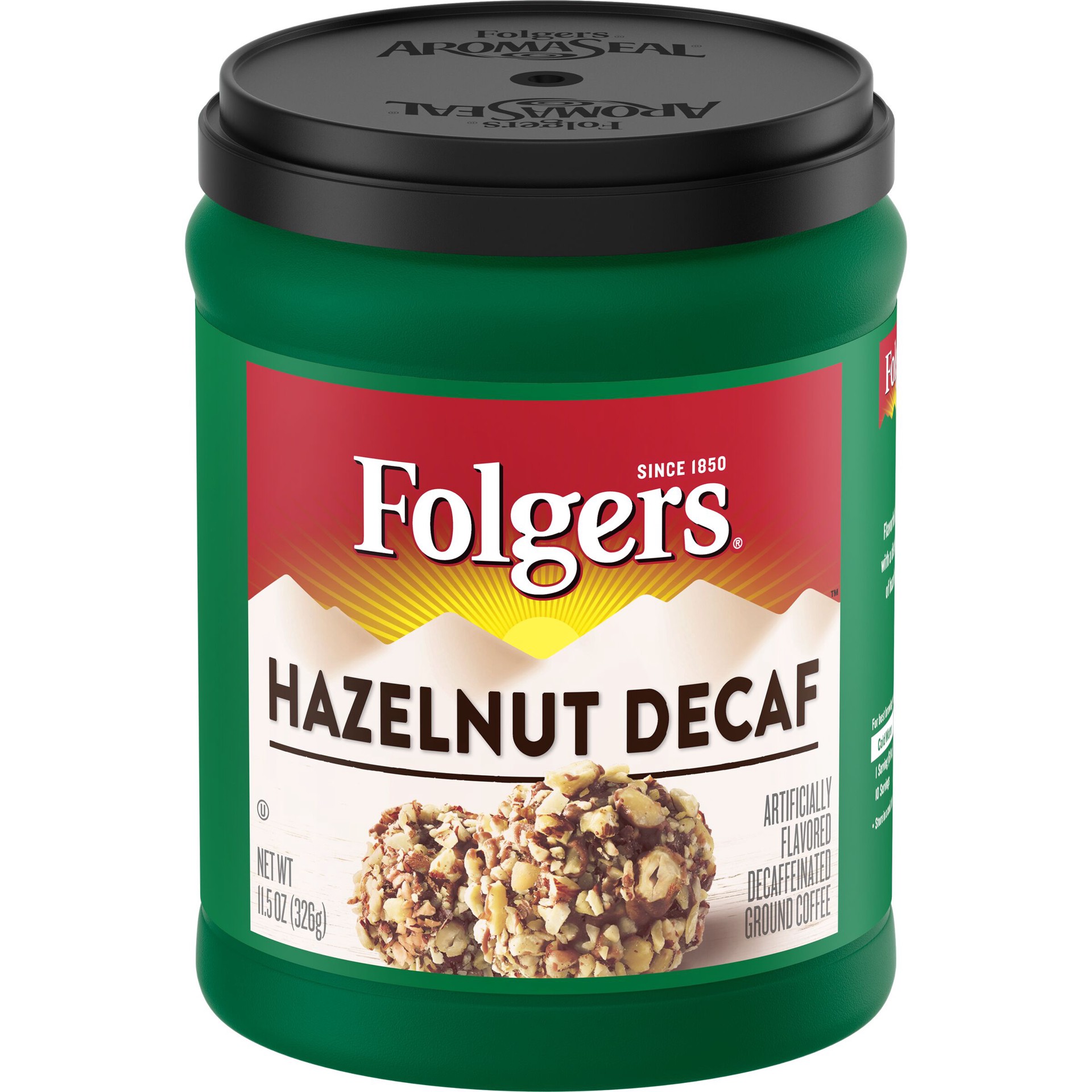 slide 2 of 3, Folgers Hazelnut Decaf Coffee, 11.5 oz