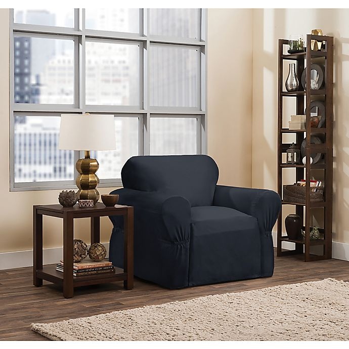 slide 1 of 6, Smart Fit Parker Relaxed Cotton Chair Slipcover - Navy, 1 ct