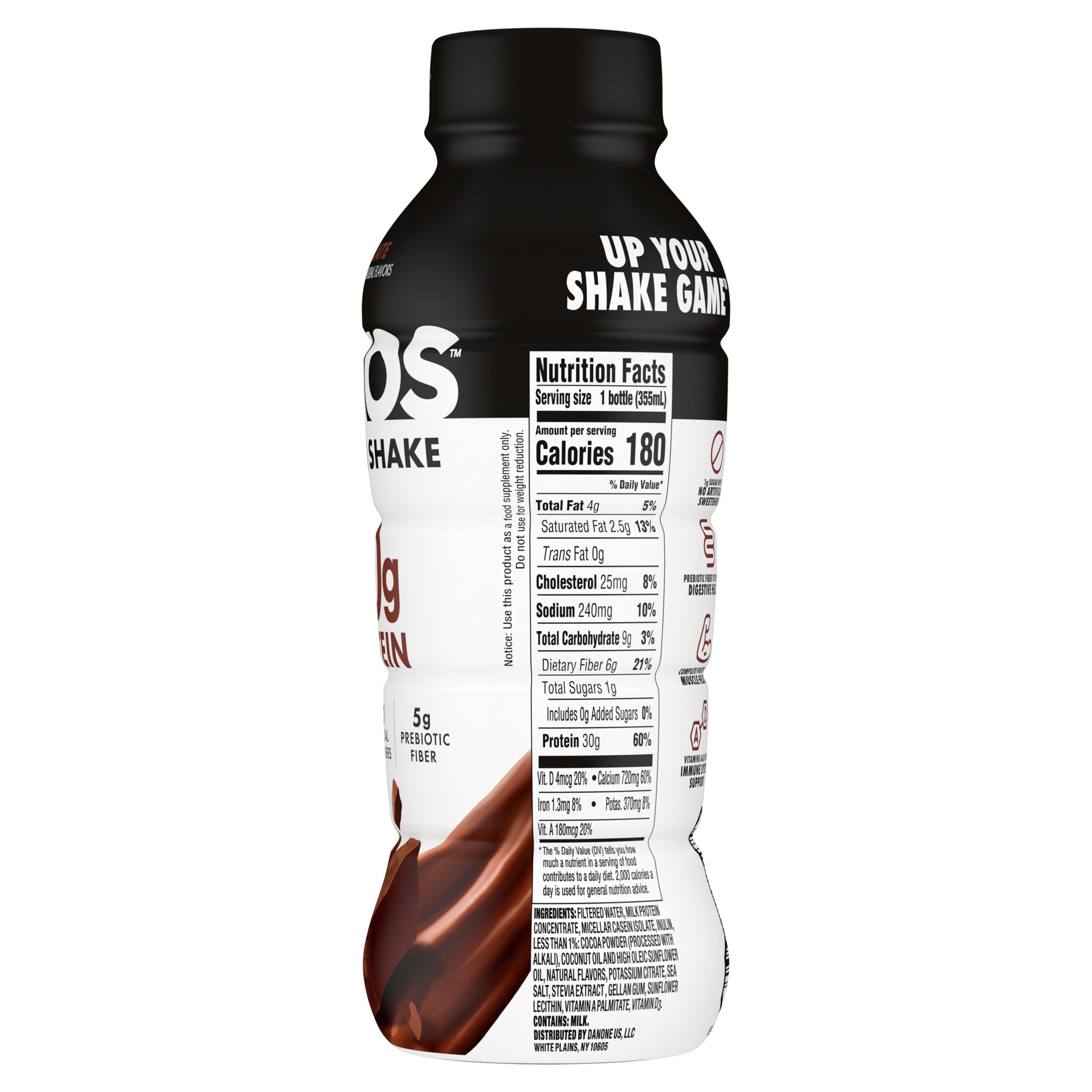 slide 2 of 5, Oikos Protein Shake, Chocolate, 30g Protein, Shelf Stable, 12 Fl Oz Bottle, 12 fl oz