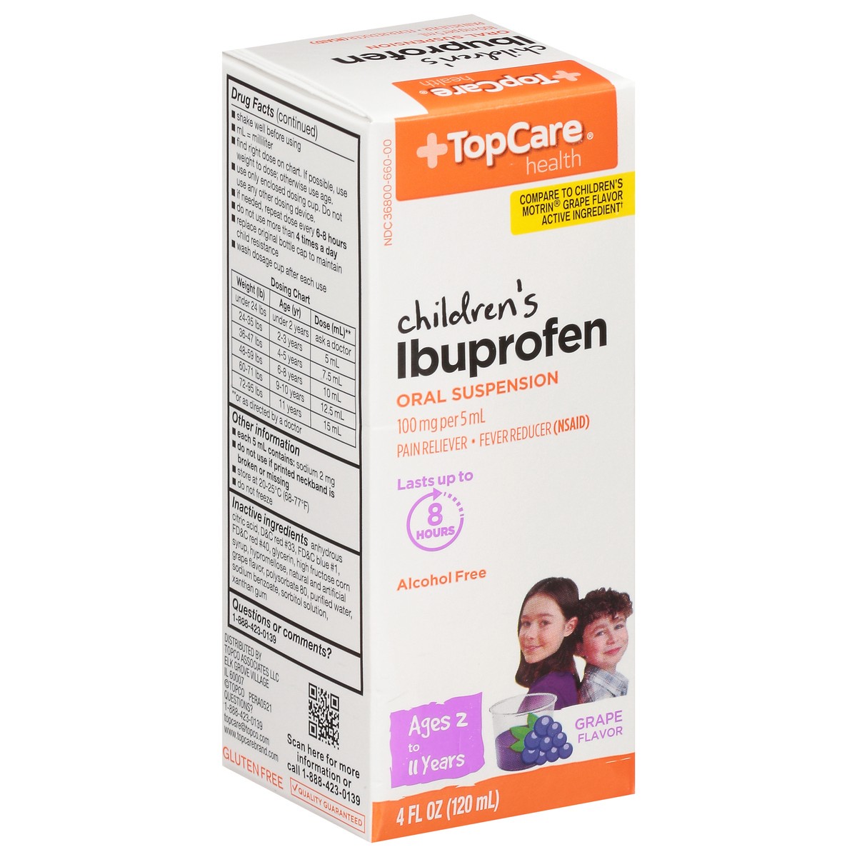 slide 7 of 15, TopCare Childrens Ibuprofen Grape, 4 oz