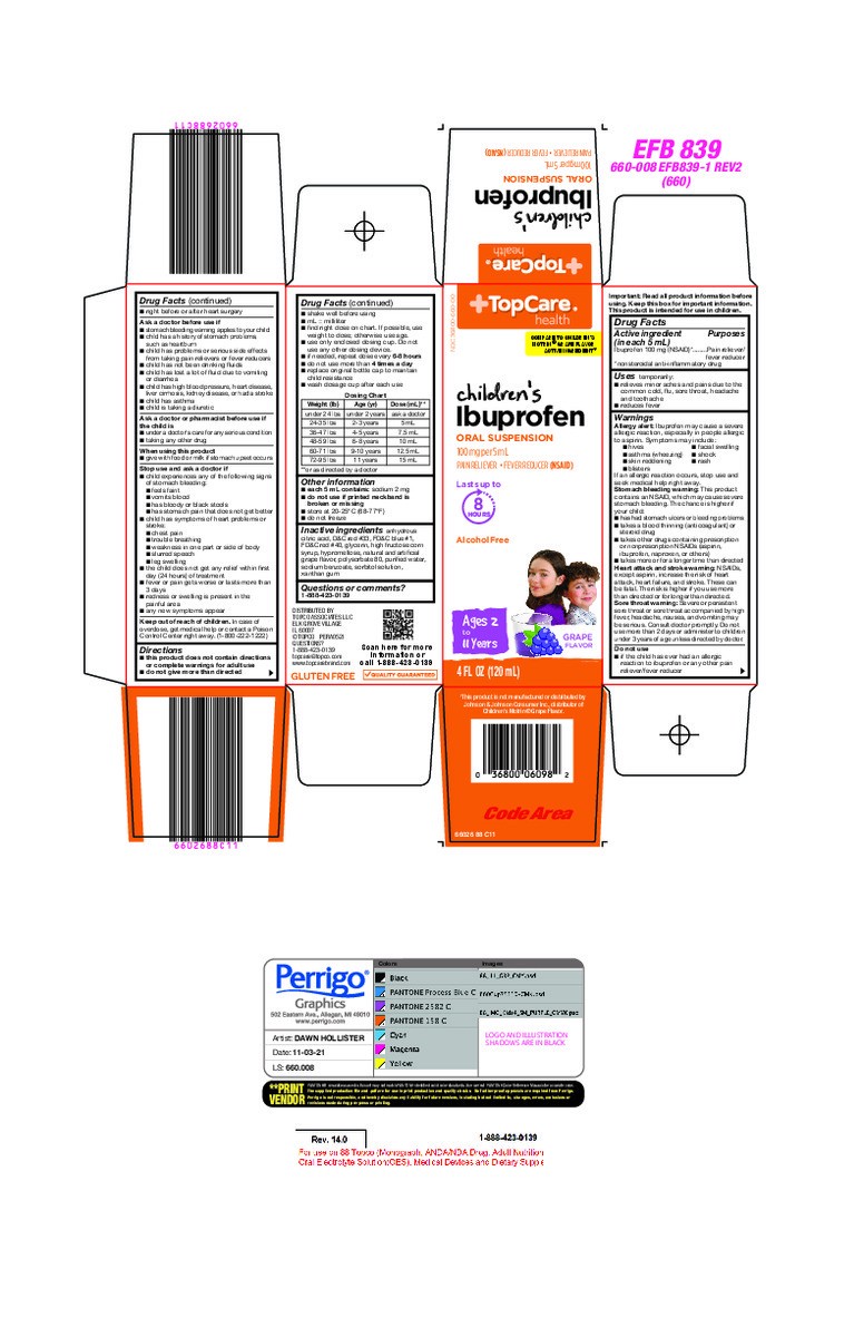 slide 4 of 15, TopCare Childrens Ibuprofen Grape, 4 oz