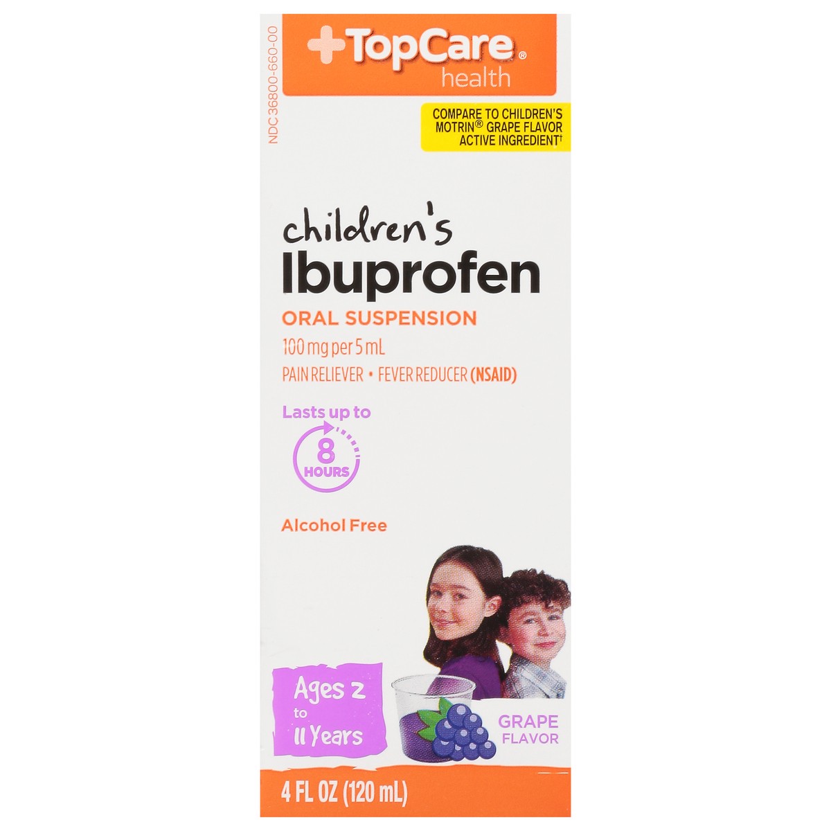 slide 10 of 15, TopCare Childrens Ibuprofen Grape, 4 oz