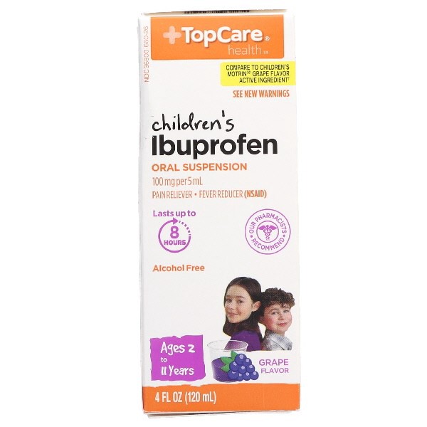 slide 1 of 15, TopCare Childrens Ibuprofen Grape, 4 oz