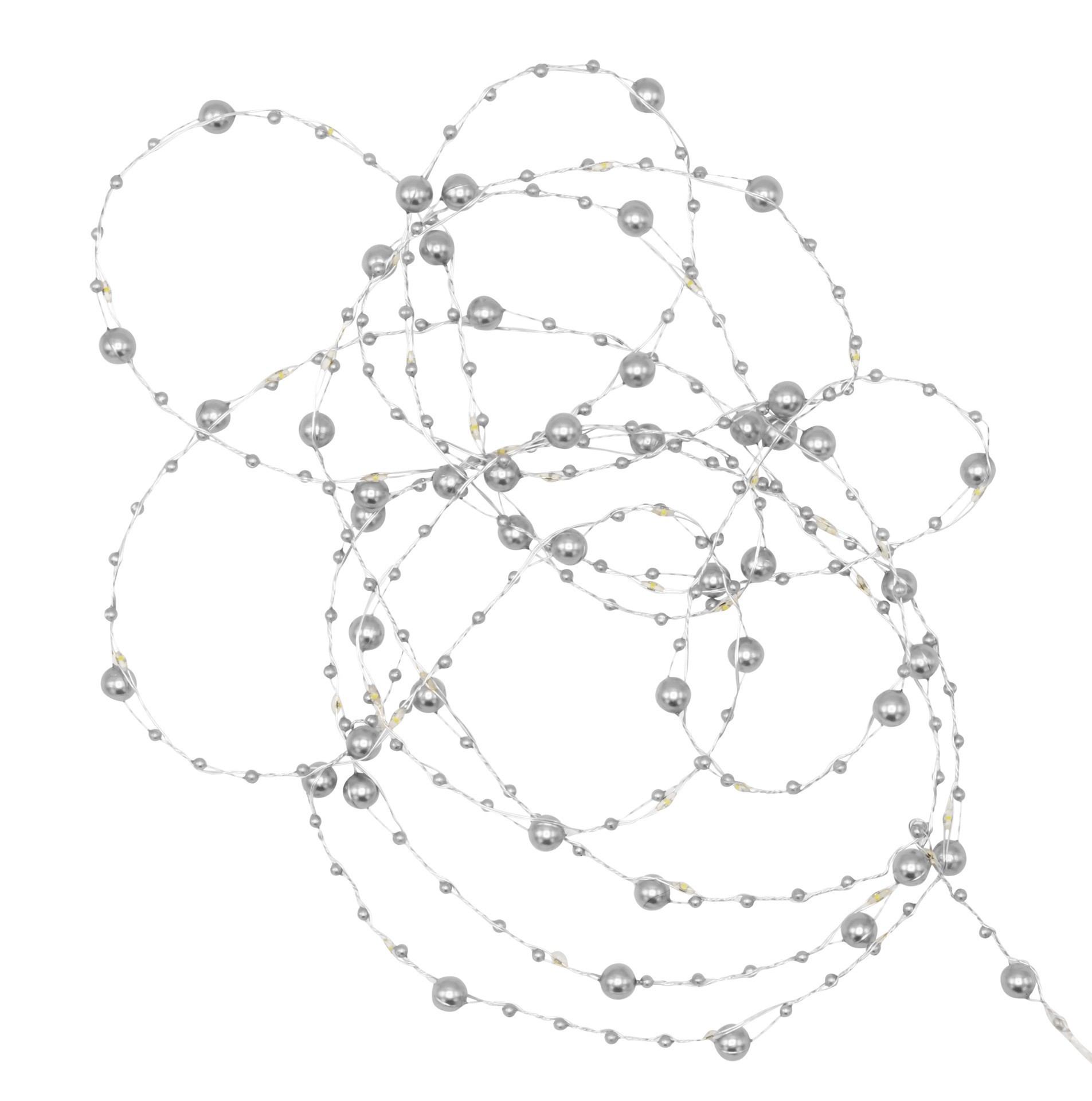 slide 5 of 7, 40ct. Warm White Silver Pearl Led String Lights By Ashland, 40 ct