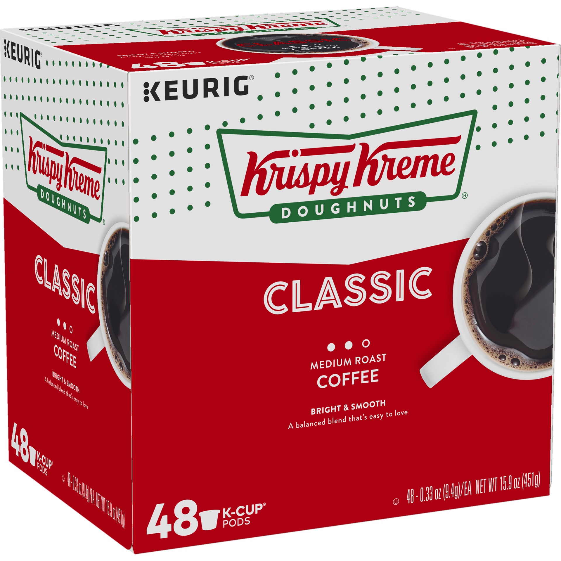 slide 3 of 5, Krispy Kreme Doughnuts Classic, Keurig Single Serve K-Cup Pods, Medium Roast Coffee 48 Count, 48 ct