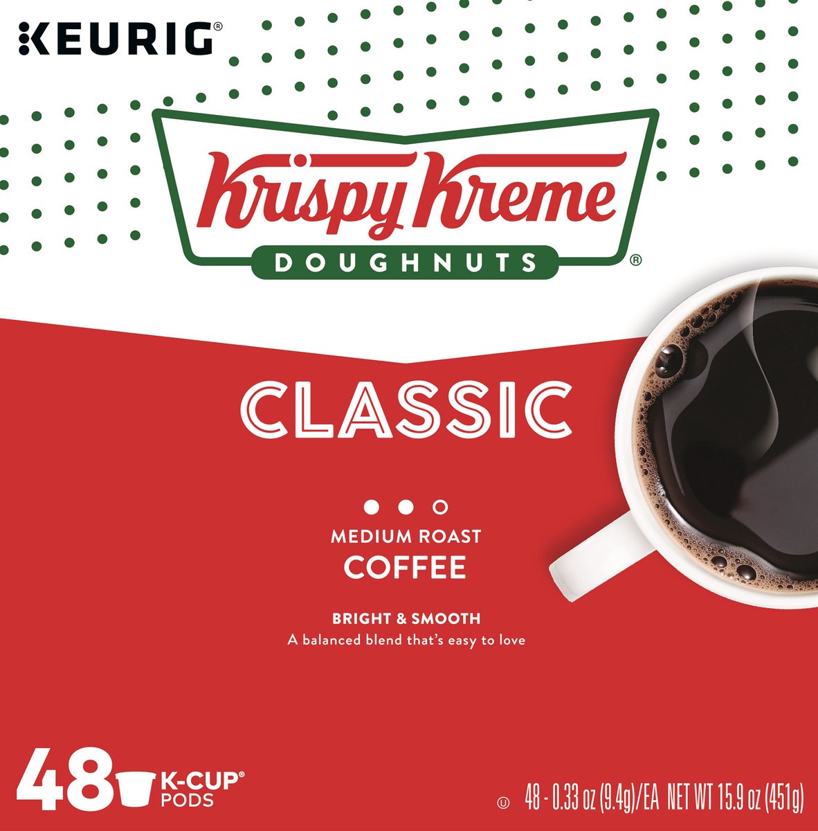 slide 1 of 5, Krispy Kreme Doughnuts Classic, Keurig Single Serve K-Cup Pods, Medium Roast Coffee 48 Count, 48 ct