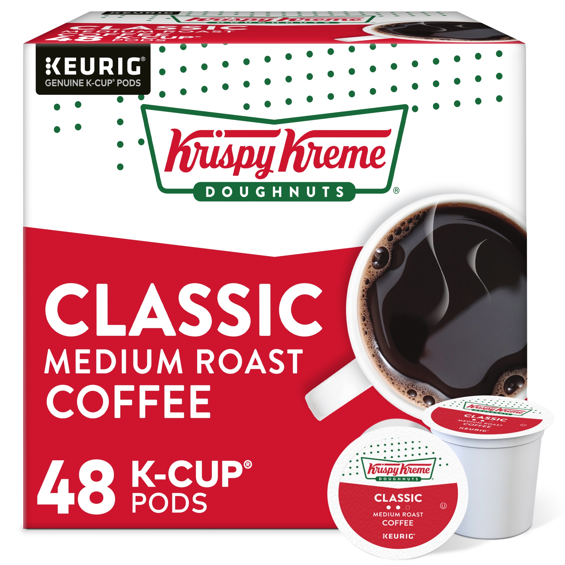 slide 1 of 1, Krispy Kreme Classic Medium Roast Coffee Keurig K-Cup Pods, 48 ct