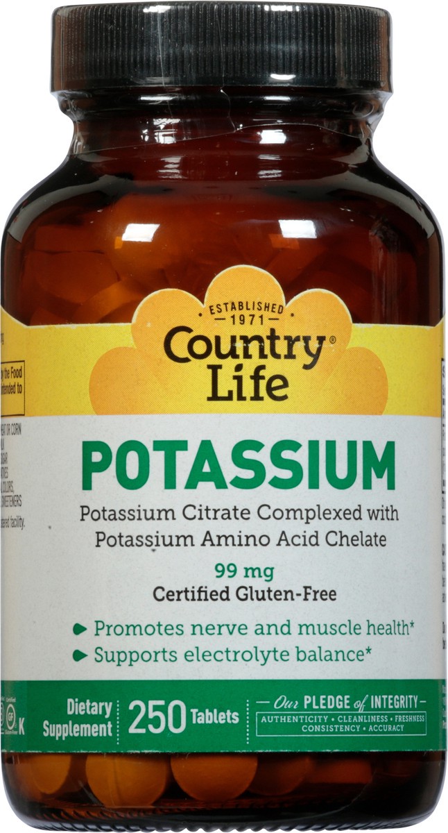slide 5 of 12, Country Life Potassium, 250 ct