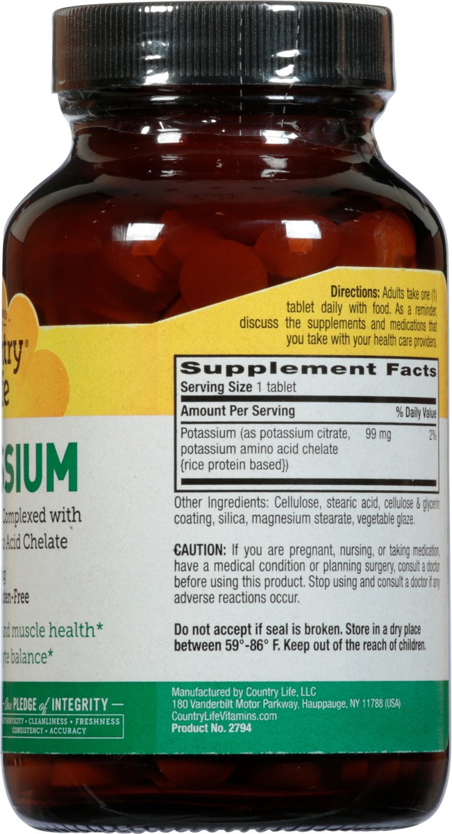 slide 12 of 12, Country Life Potassium, 250 ct