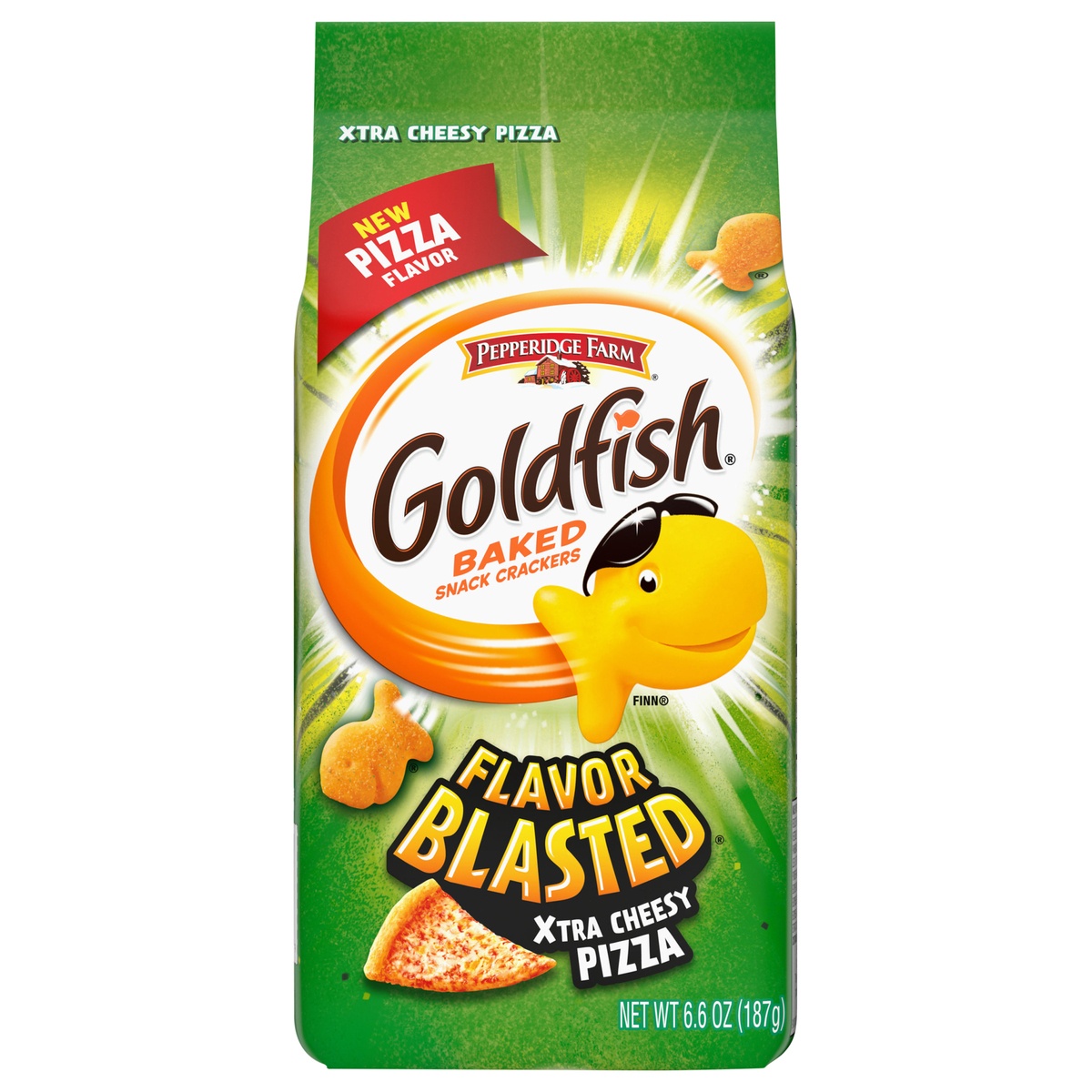 slide 1 of 9, Goldfish Pepperidge Farm Goldfish Flavor Blasted Xplosive Pizza Crackers, 