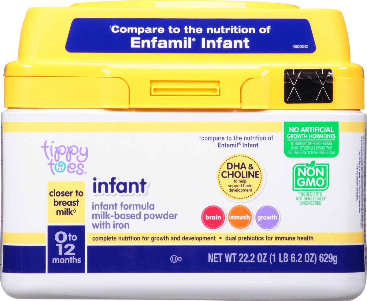 slide 12 of 14, Tippy Toes 0 to 12 Months Infant Milk-Based Powder with Iron Infant Formula 22.2 oz, 22.2 oz