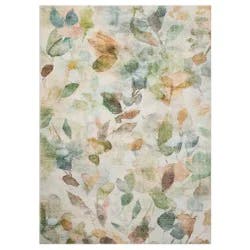 Remi Multi Botanical Plush Area Rug, 60 in x 84 in, Green Tan