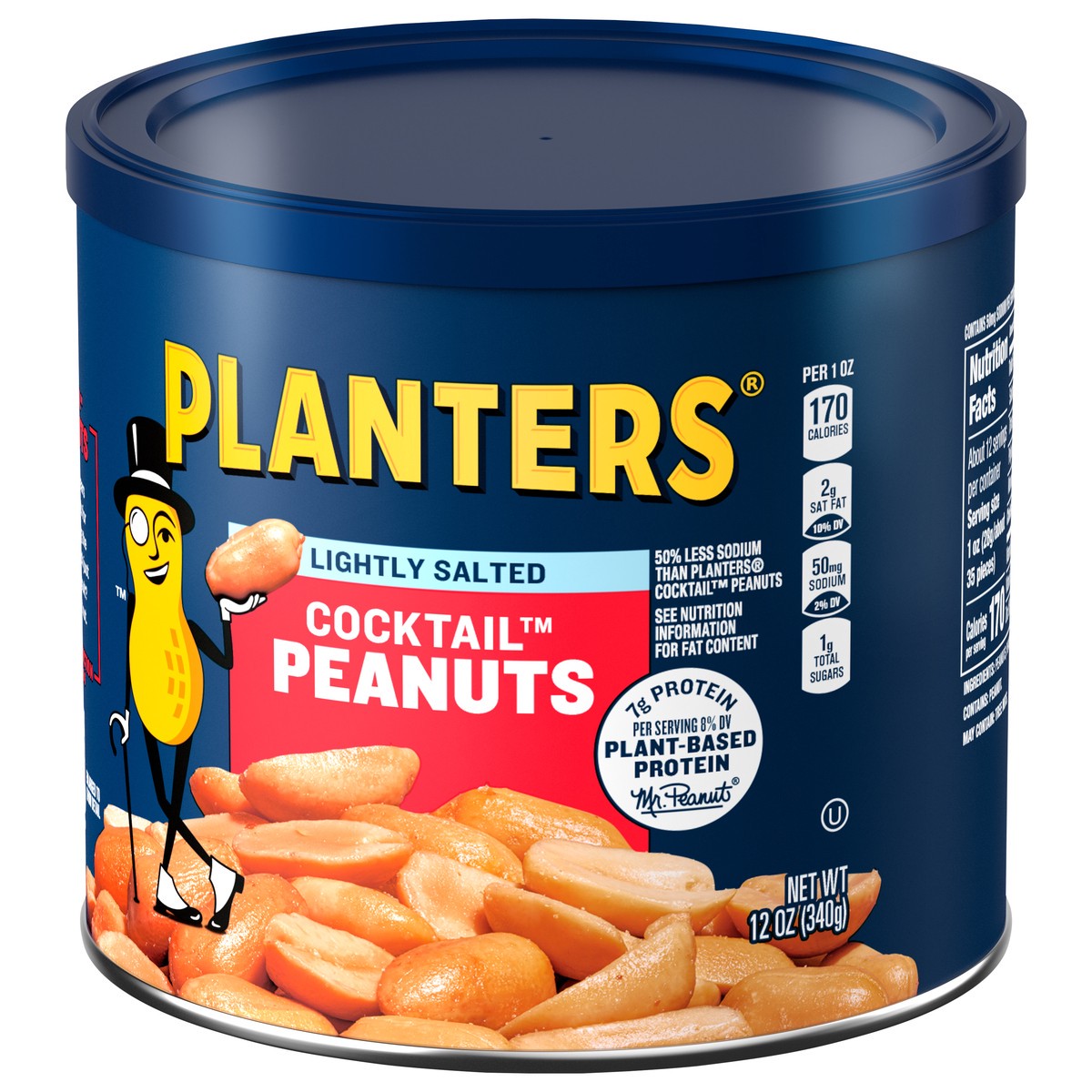 slide 6 of 9, Planters Lightly Salted Cocktail Peanuts 12 oz, 12 oz