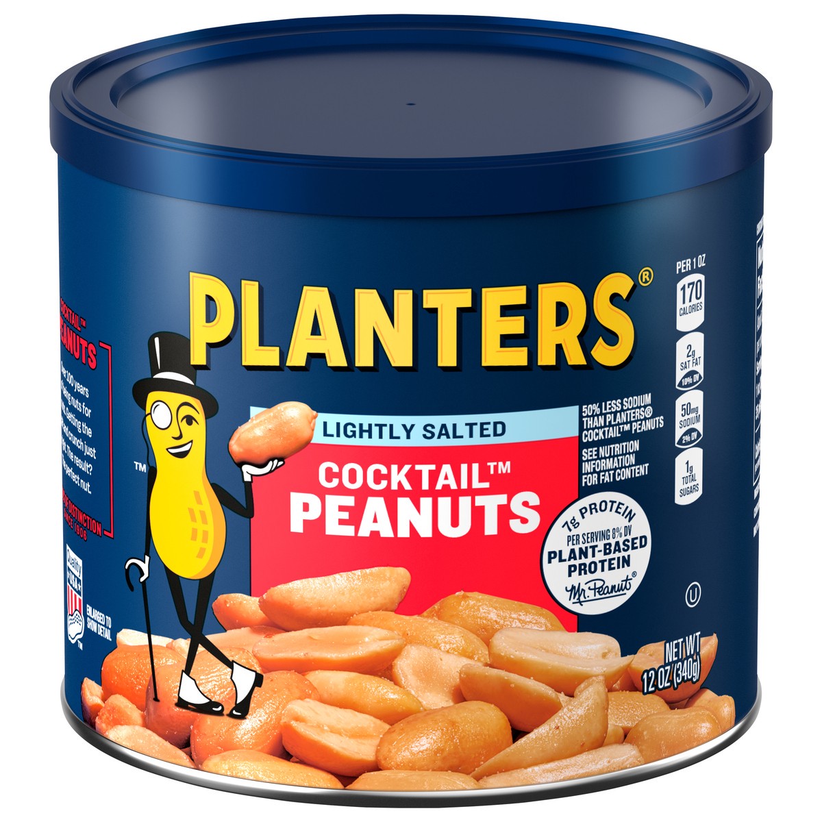 slide 1 of 9, Planters Lightly Salted Cocktail Peanuts 12 oz, 12 oz