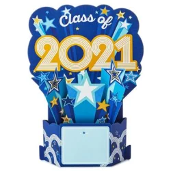 Hallmark Graduation Card Class Of 2021 Blue And Yellow Pop Up