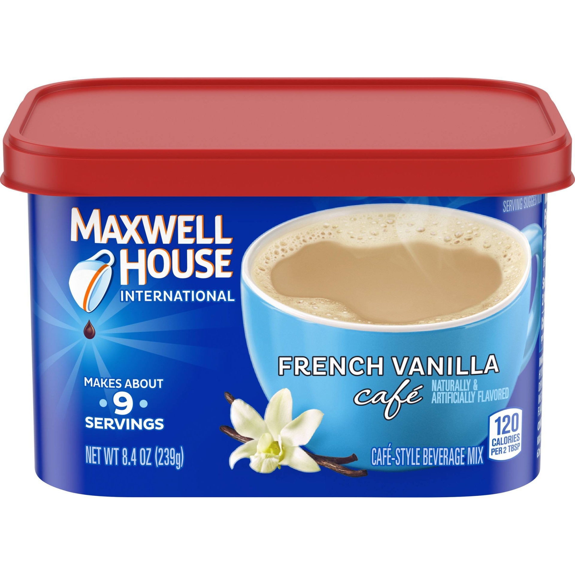 slide 1 of 4, Maxwell House International French Vanilla Café-Style Instant Coffee Beverage Mix - 8.4 oz, 8.4 oz