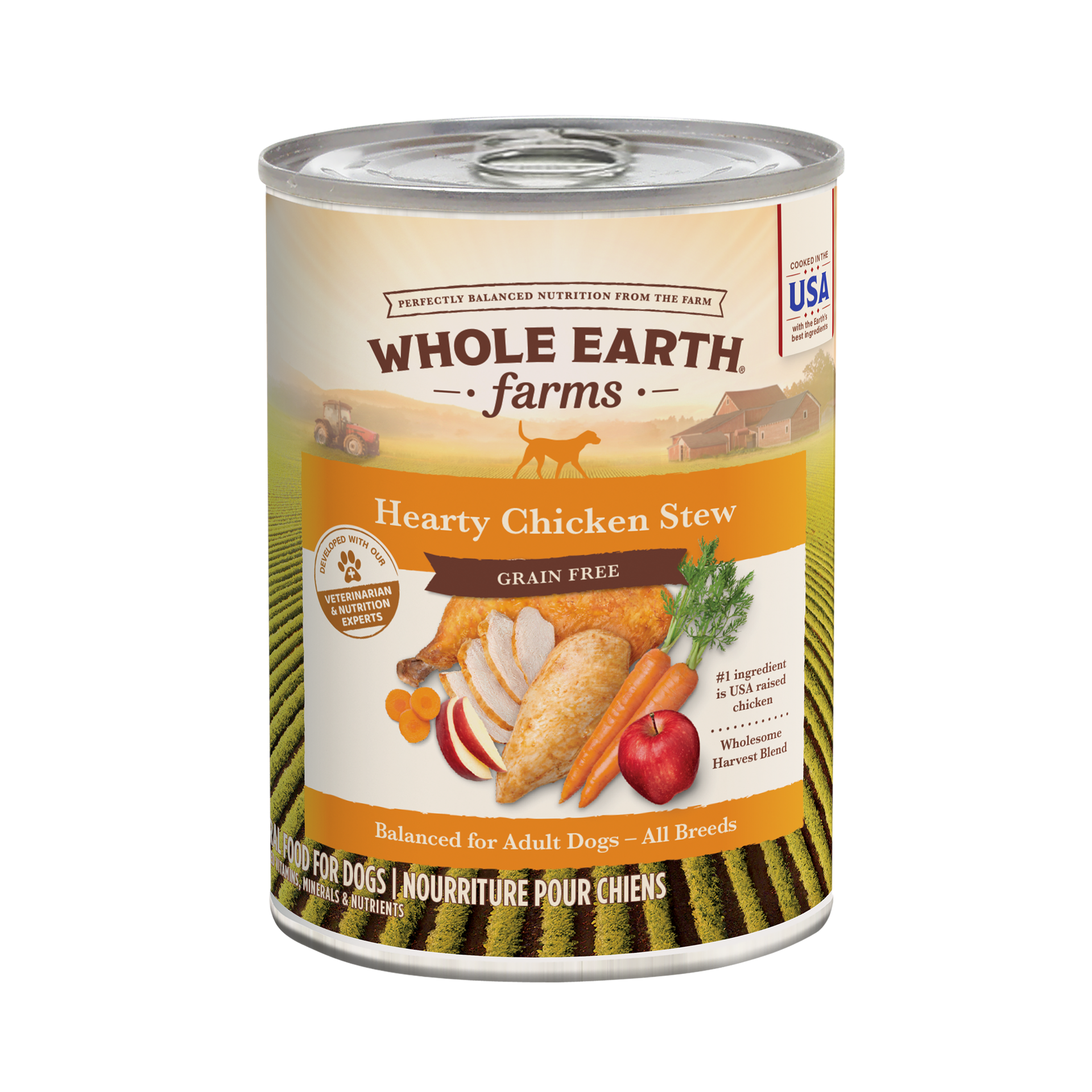 slide 1 of 4, Whole Earth Farms Grain Free Hearty Chicken Stew Canned Dog Food - 12.7 oz Can, 12.7 oz