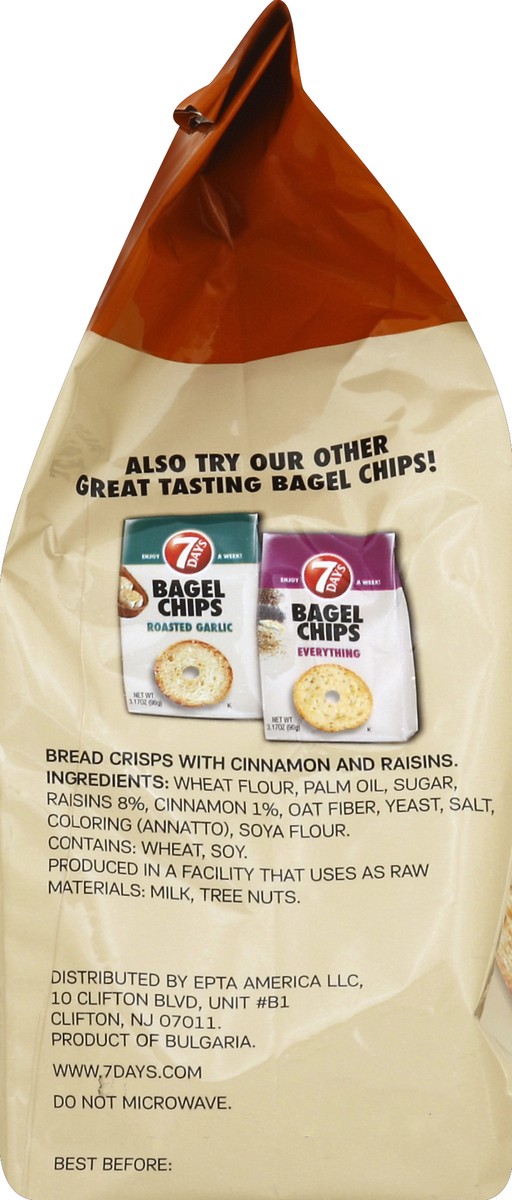 slide 3 of 5, 7DAYS Bagel Chips, Cinnamon Raisin, 3.17 oz