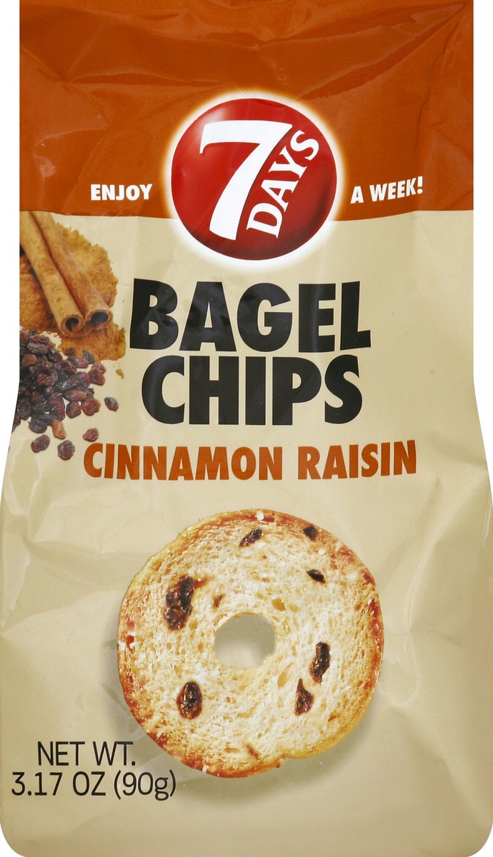 slide 5 of 5, 7DAYS Bagel Chips, Cinnamon Raisin, 3.17 oz