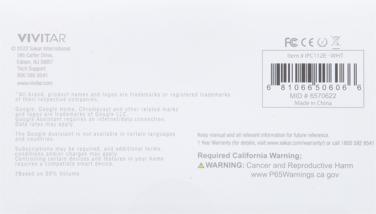 slide 10 of 12, Vivitar High Definition Smart Security Wi-Fi Camera 1 ea, 1 ct