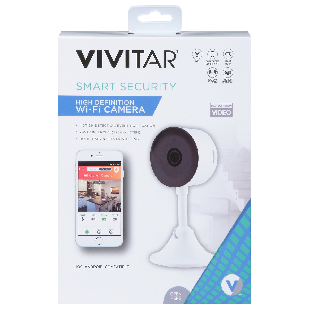 slide 1 of 12, Vivitar High Definition Smart Security Wi-Fi Camera 1 ea, 1 ct