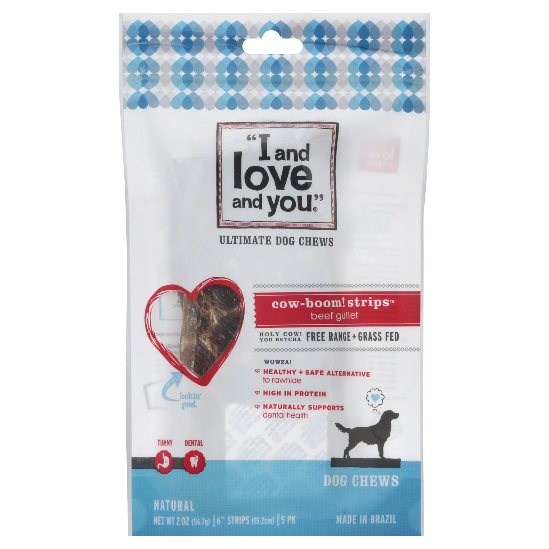 slide 1 of 1, I and Love and You Dog Treats - Beef Strips (6 inch), 5 ct