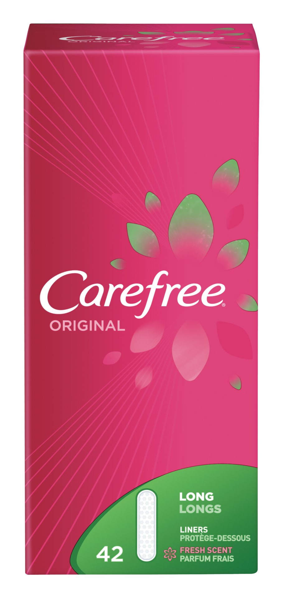 slide 1 of 6, Carefree Original Pantiliners Fresh Scent Long - 42 Count, 42 ct