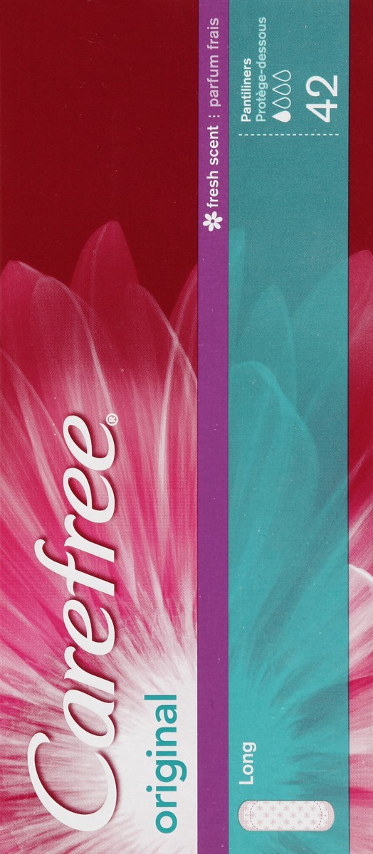 slide 4 of 6, Carefree Original Pantiliners Fresh Scent Long - 42 Count, 42 ct