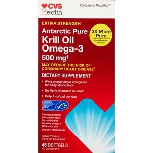 slide 1 of 1, Cvs Health Antarctic Pure Omega-3 Krill Oil Softgels, 45 Ct, 1 ct