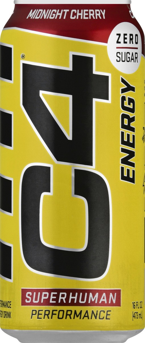 slide 5 of 12, C4 Energy, C4 Energy - Yellow Can, Carbonated, Midnight Cherry, 16 oz