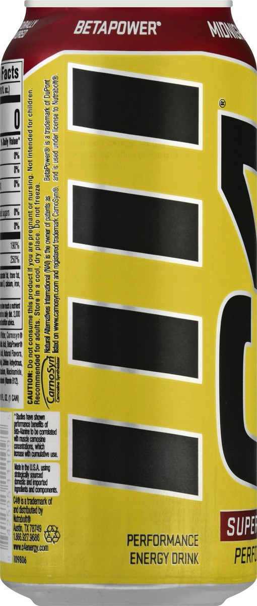 slide 6 of 12, C4 Energy, C4 Energy - Yellow Can, Carbonated, Midnight Cherry, 16 oz