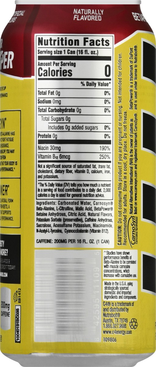 slide 9 of 12, C4 Energy, C4 Energy - Yellow Can, Carbonated, Midnight Cherry, 16 oz