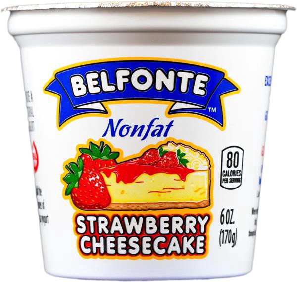 slide 1 of 1, Belfonte Nonfat Strawberry Cheesecake Yogurt, 6 oz