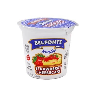 slide 1 of 1, Belfonte Nonfat Strawberry Cheesecake Yogurt, 6 oz