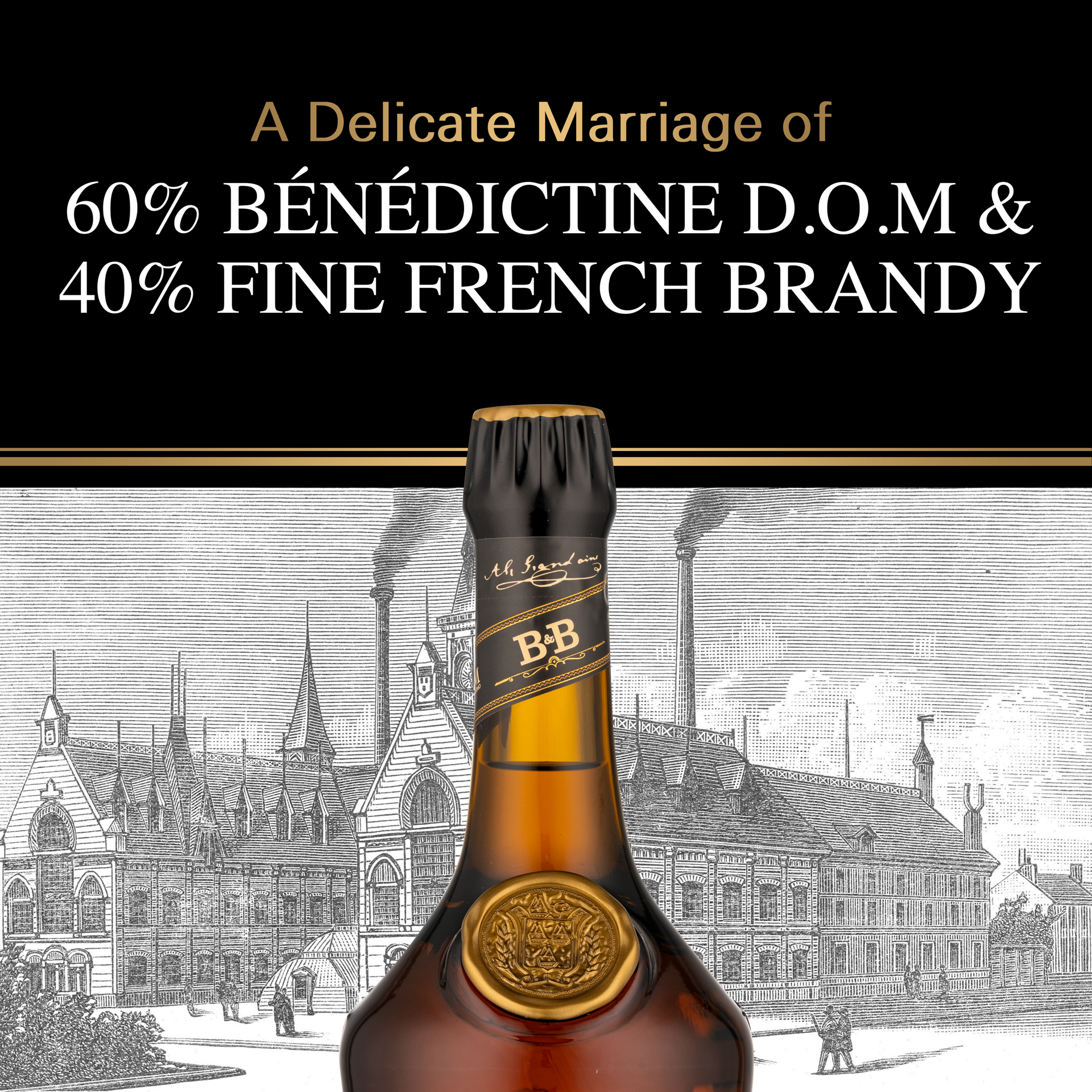 slide 5 of 5, Bénédictine B&B Liqueur By Benedictine 40% 37.5Cl/375Ml, 375 ml