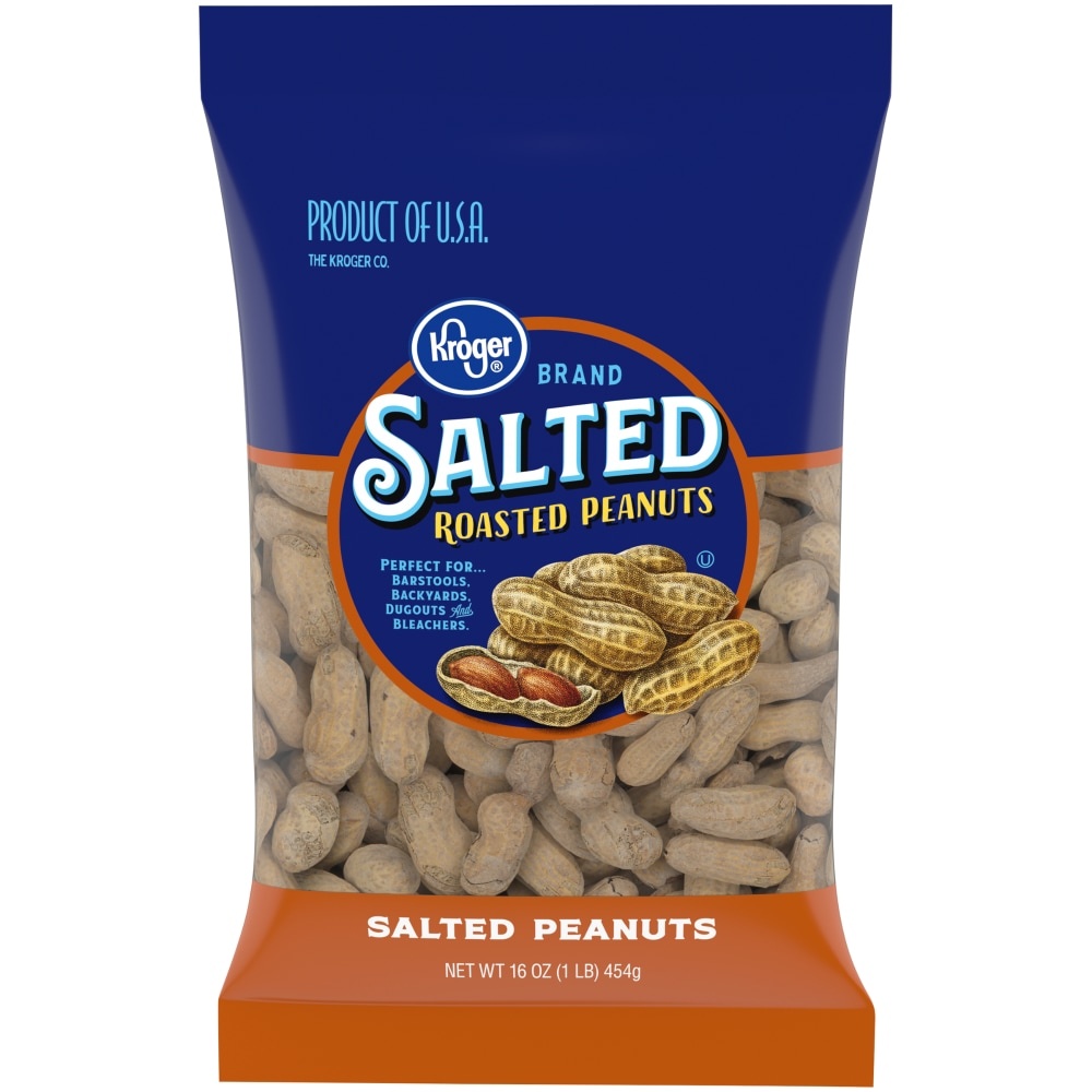 slide 1 of 1, Kroger Salted Roasted Inshell Peanuts, 16 oz