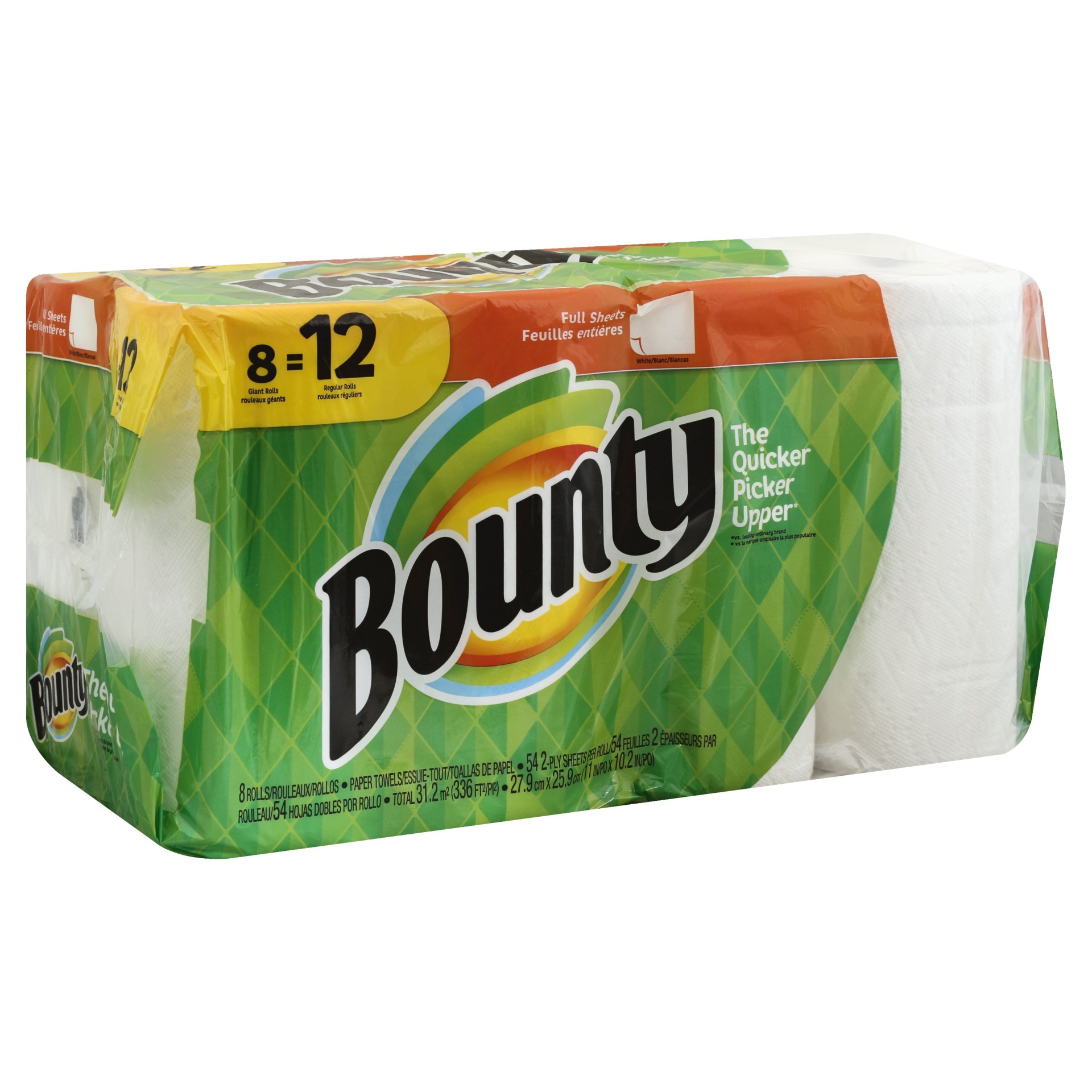 slide 1 of 1, Bounty Full Sheet Paper Towels, 8 ct