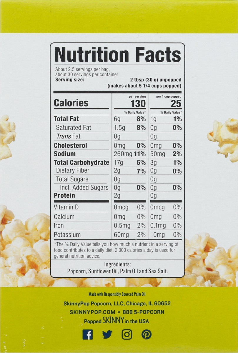 slide 6 of 15, SkinnyPop Family Pack Sea Salt Popcorn 12 - 2.8 oz Bags, 12 ct