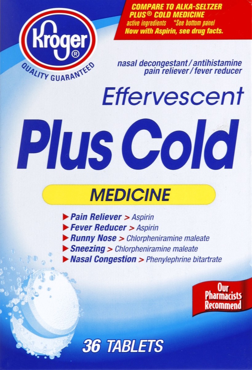 slide 7 of 7, Kroger Effervescent Cold Relief, 36 ct