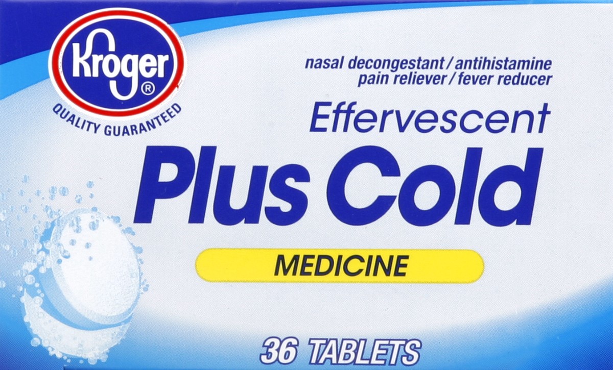 slide 4 of 7, Kroger Effervescent Cold Relief, 36 ct