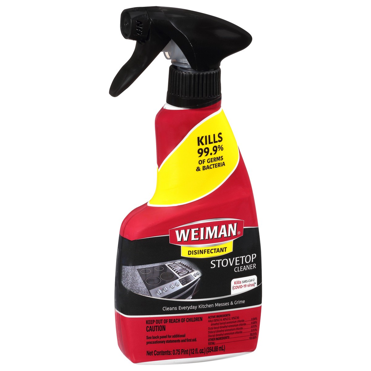 slide 8 of 9, Weiman Disinfectant Stovetop Cleaner 12 fl oz, 12 fl oz